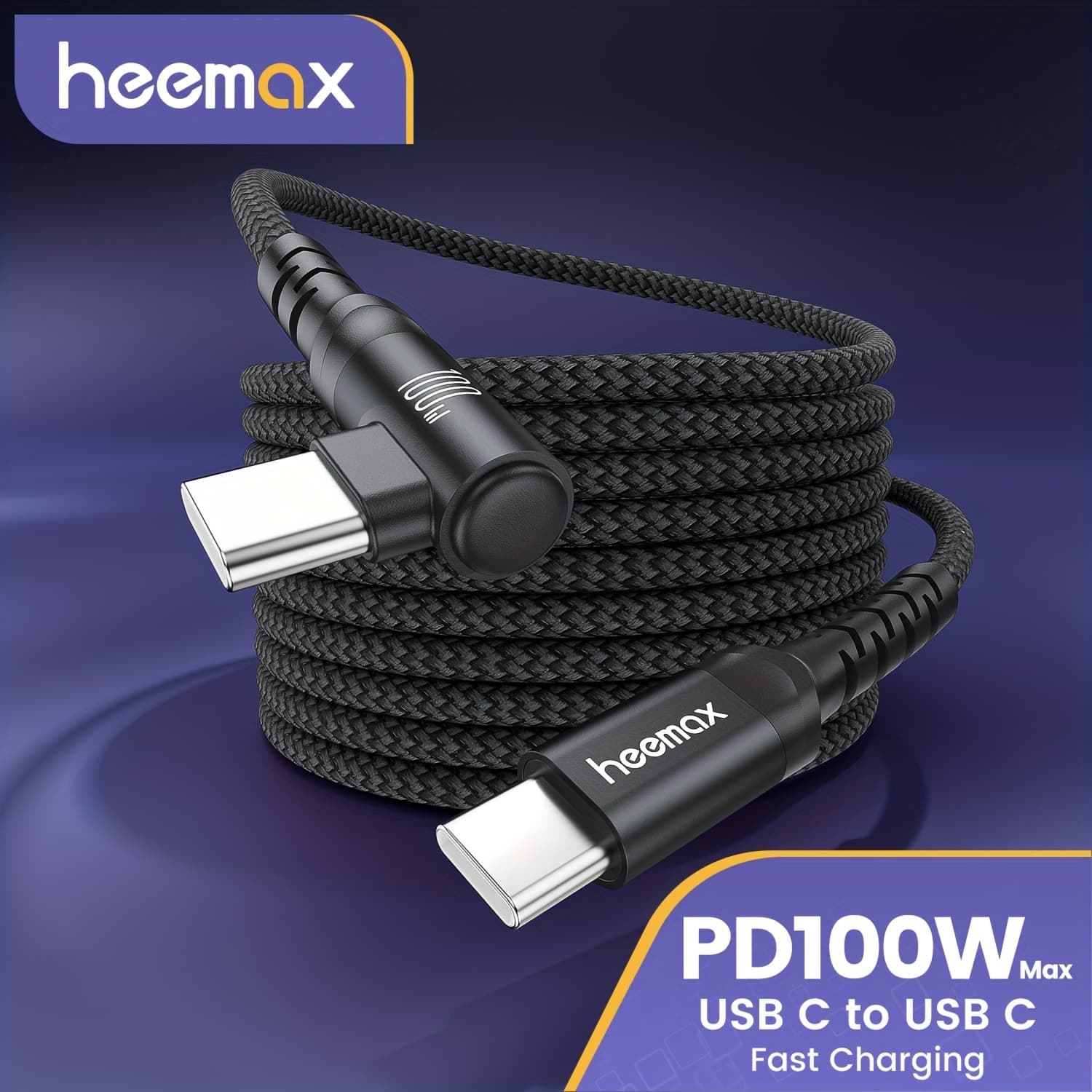 USB Flettet Ladekabel 100W